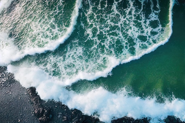 Spettacolare foto drone della spiaggia per il concetto di calma e freschezza