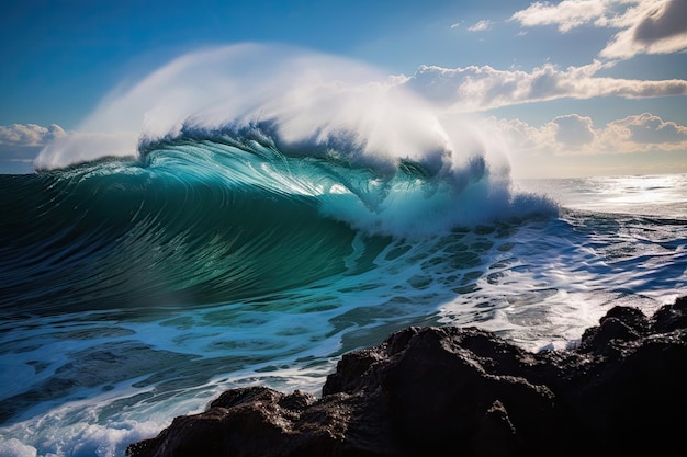 Spettacolare onda che si schianta nell'abisso dell'oceano