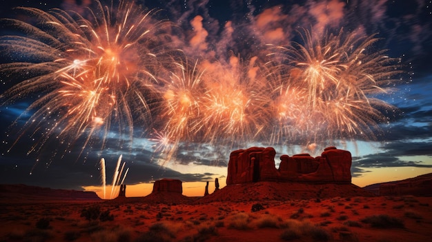 Spettacolare spettacolo pirotecnico il giorno di Capodanno