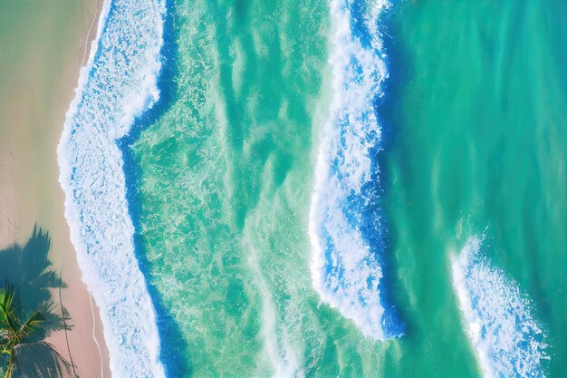 Spettacolare vista dall'alto dalla foto del drone della bellissima spiaggia rosa