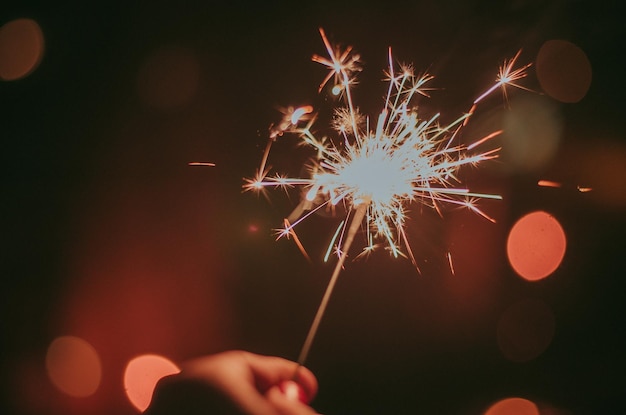 Spettacolo di fuochi d'artificio di notte