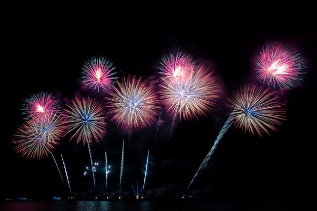 Spettacolo di fuochi d'artificio di notte