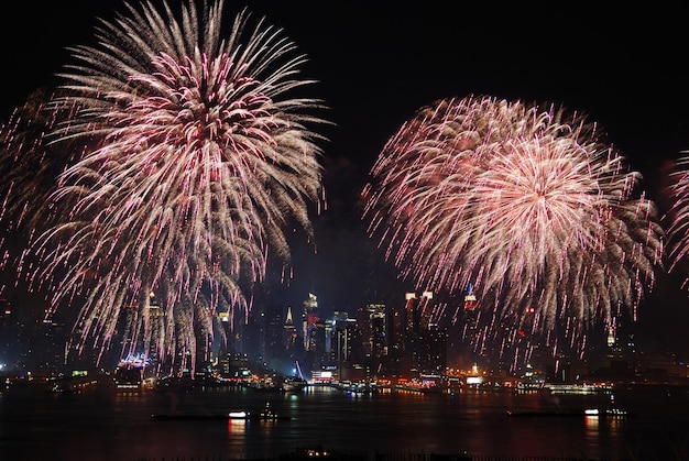 Spettacolo pirotecnico di New York City Manhattan