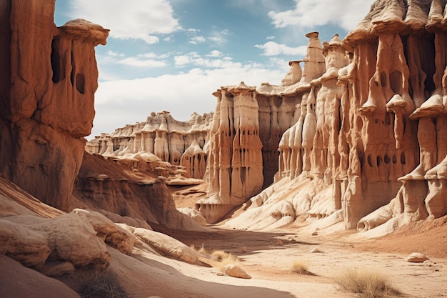 Spettakolari hoodoos di arenaria in paesaggi desertici di un altro mondo