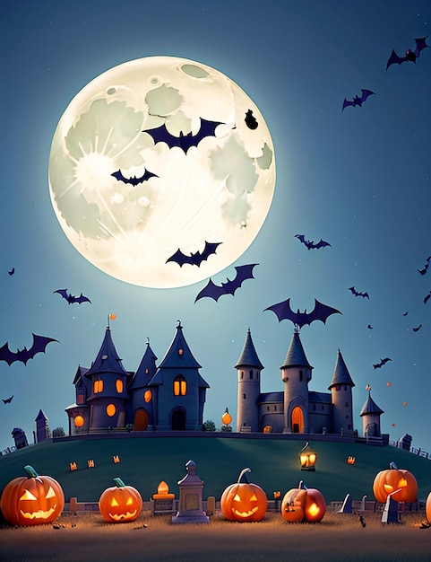 spettrale sfondo di Halloween ad acquerello generato dall'intelligenza artificiale