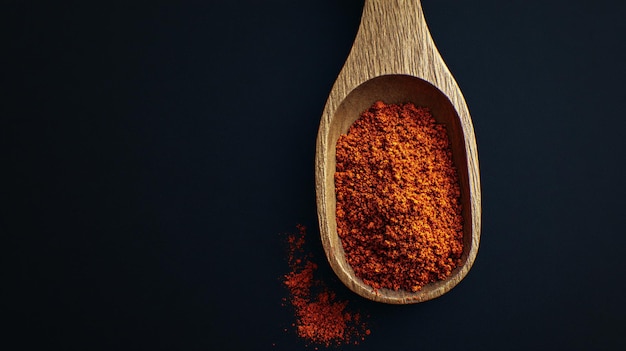 Spezie di paprika in cucchiaio di legno