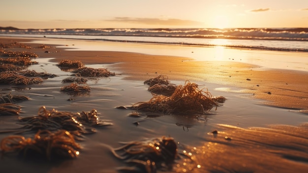 spiaggia al tramonto