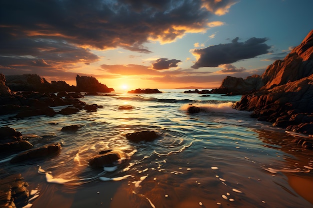 spiaggia bellissima vista generativa AI