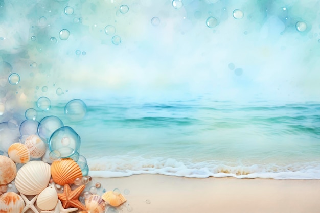 Spiaggia bolle alcol inchiostro Clipart sfondo copia spazio mockup