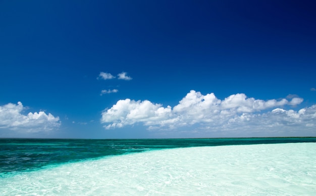 Spiaggia caraibica e mare tropicale