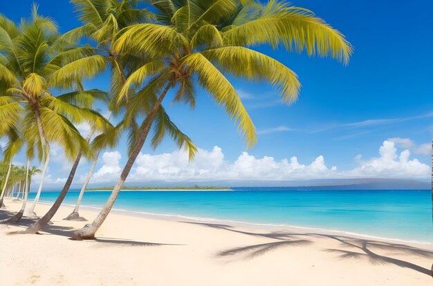 spiaggia con acqua di colore turchese smeraldo generata da Ai