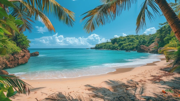 Spiaggia con dipinti di palme