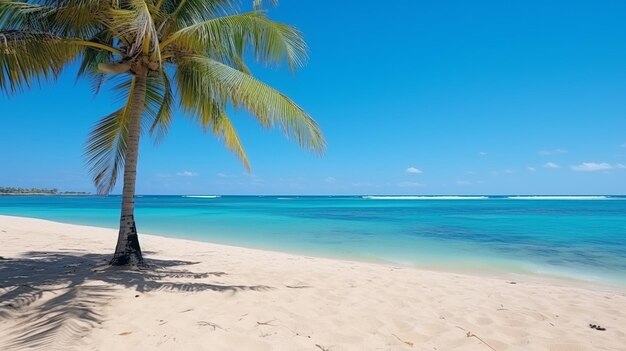 Spiaggia con palme e sabbia bianca