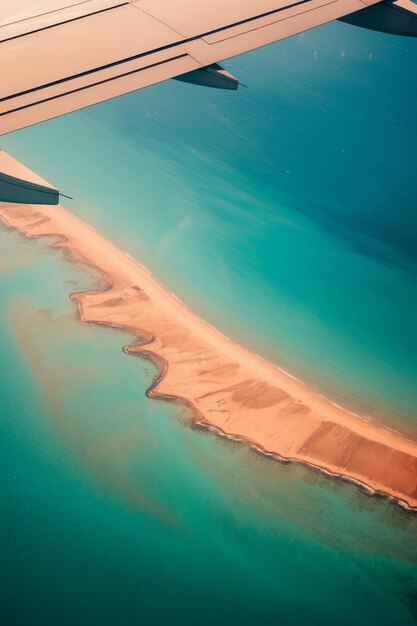 spiaggia dei Caraibi da un aereo in mare