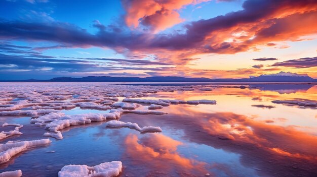 Spiaggia del cielo al tramonto