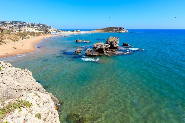 Spiaggia del mare vicino alla Rocca di San Nicola Agrigento Sicilia Italia