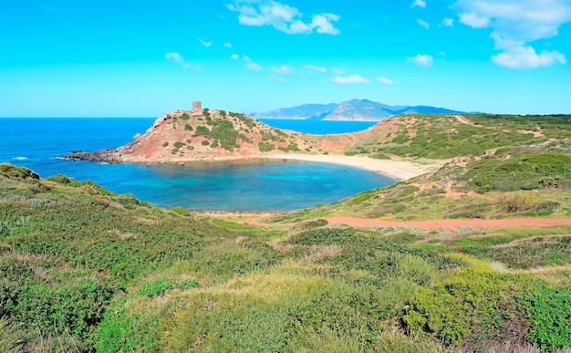 Spiaggia del Porticciolo in una giornata limpida Sardegna