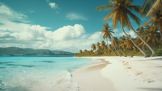 Spiaggia delle Maldive in estate Generative Ai