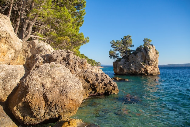 spiaggia di Brela alla riviera di Makarska, Dalmazia, Croazia