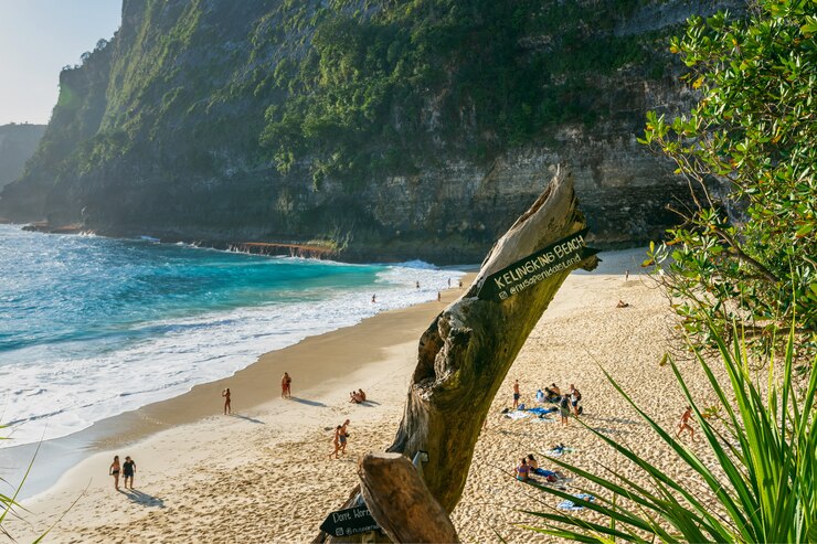 Spiaggia di Kelingking nell'isola di Nusa Penida, Bali in Indonesia.