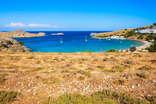 Spiaggia di Lindos nell'isola di Rodi