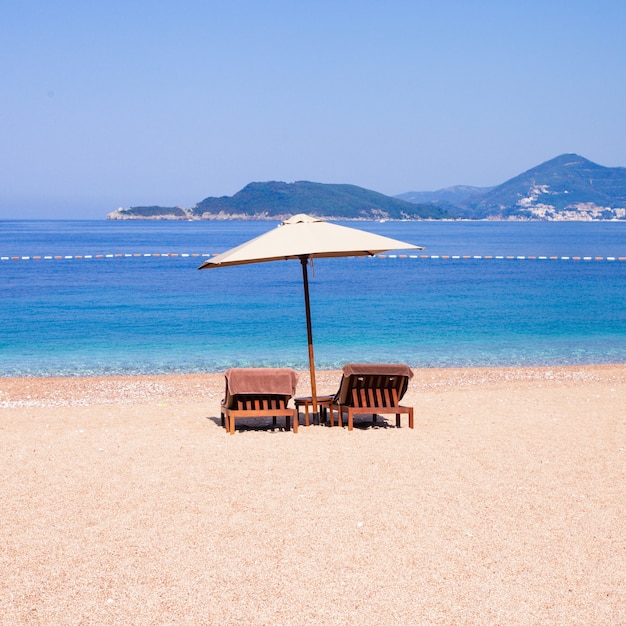 Spiaggia di lusso sul mare Adriatico, St. Stefan, Montenegro