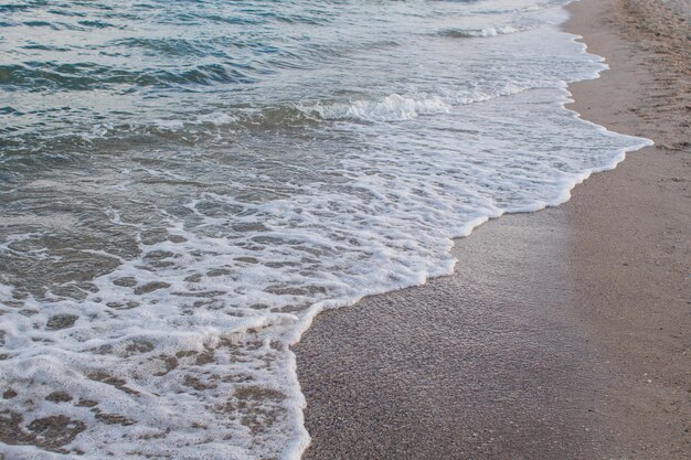 Spiaggia di mare con acqua e cielo limpidi