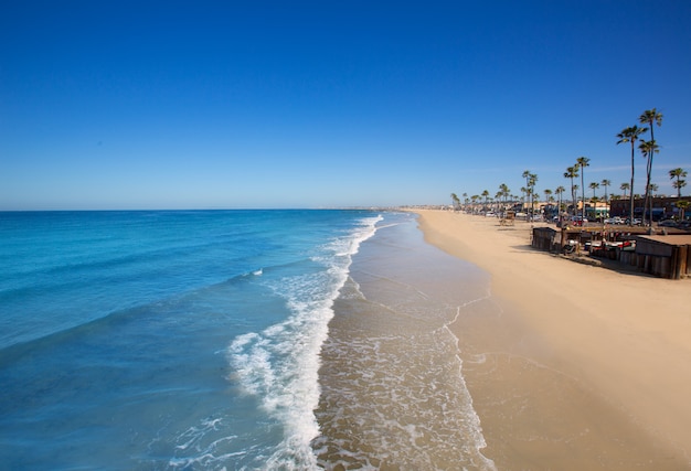 Spiaggia di Newport in California con palme