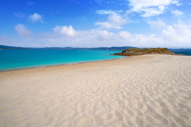 Spiaggia di Praia de Rodas nell&#39;isola Vigo Spagna dell&#39;isola di islas