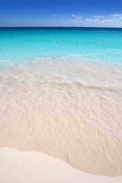 Spiaggia di sabbia bianca turchese del Mar dei Caraibi