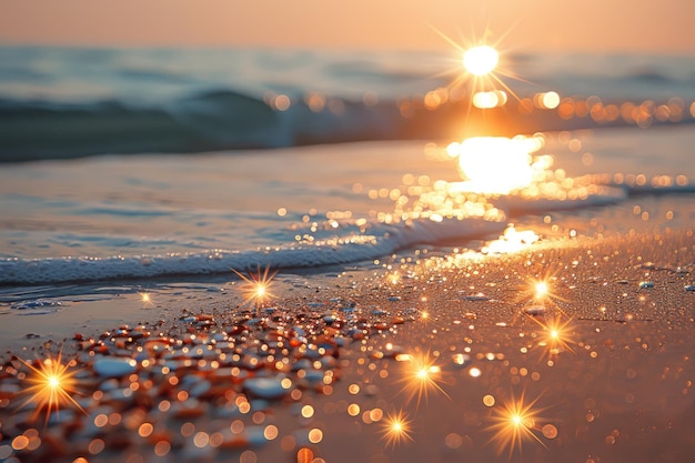 spiaggia di sabbia con paesaggio oceanico fotografia professionale