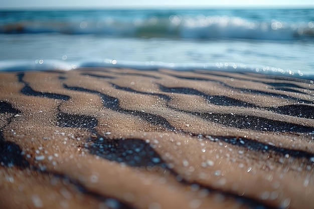 spiaggia di sabbia con paesaggio oceanico fotografia professionale