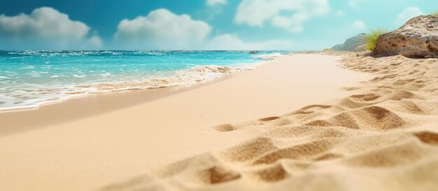 Spiaggia di sabbia in tonalità beige e blu