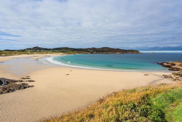 Spiaggia di Santa Comba Paesaggio non sviluppato a Ferrol Spagna settentrionale