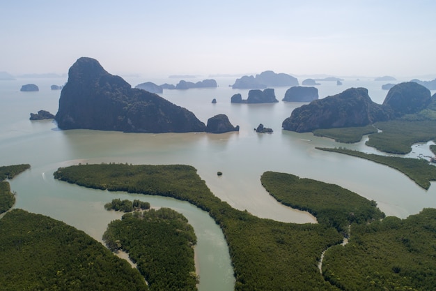 Spiaggia di vista aerea della Tailandia