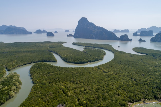 Spiaggia di vista aerea della Tailandia