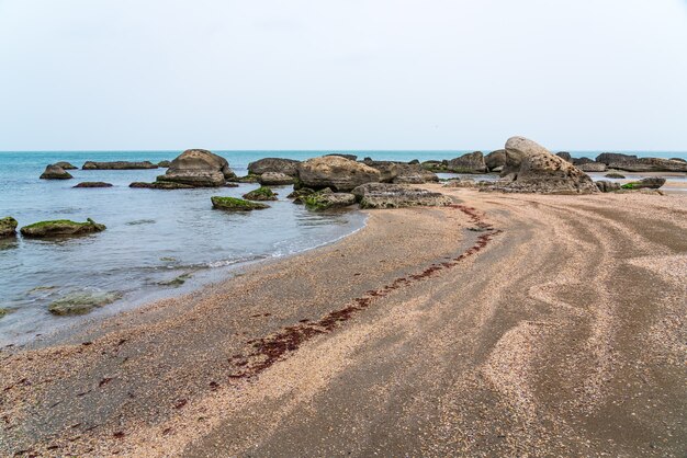 Spiaggia rocciosa con massi