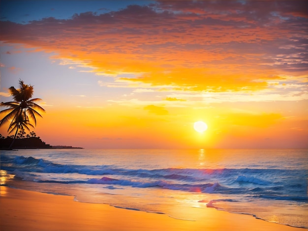 Spiaggia tramonto paesaggio sfondo bellissima natura