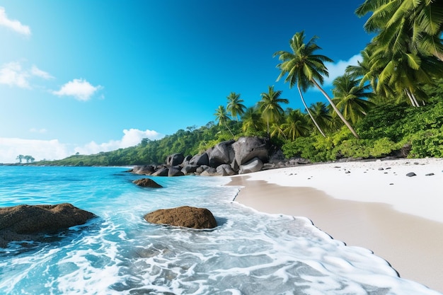 Spiaggia tropicale con palme