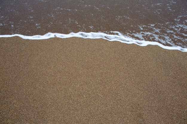 spiaggia tropicale con sabbia marrone e acqua limpida