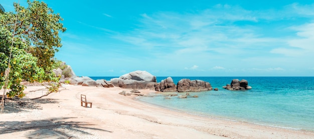 Spiaggia tropicale e mare blu in estate