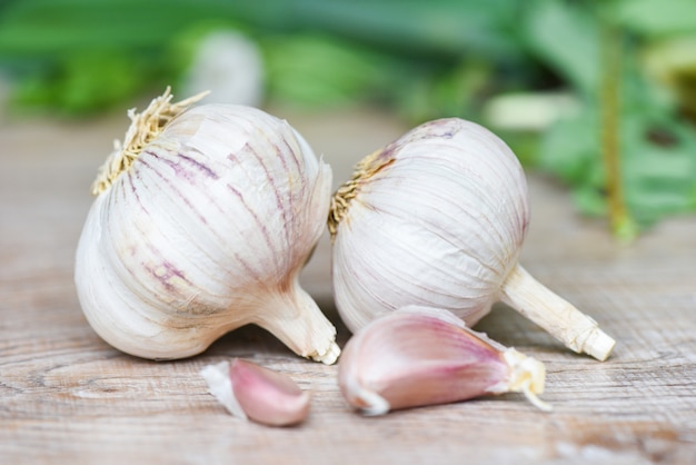 Spicchi d'aglio e bulbo d'aglio