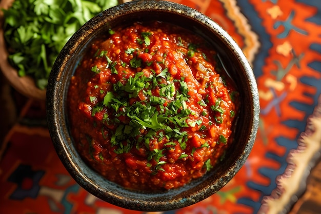 Spicy Medley Harissa Sauce in sfondo a disegno popolare