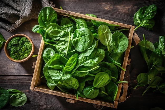 spinaci nel tavolo della cucina fotografia professionale di alimenti per la pubblicità