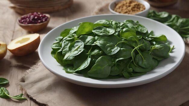 Spinaci sul tavolo.