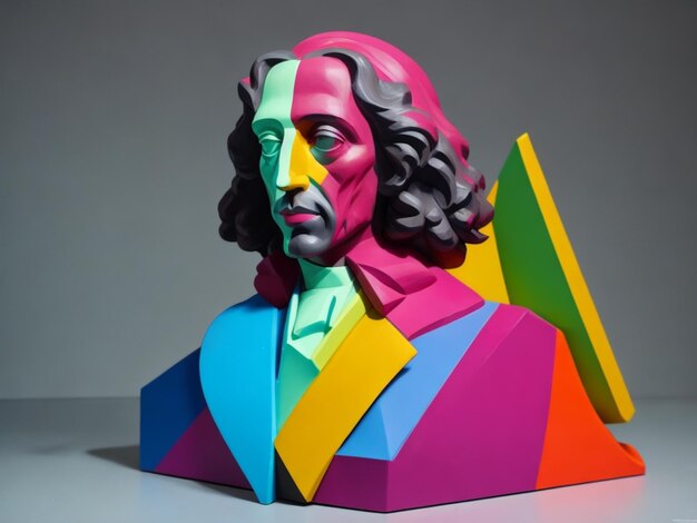 spinoza in scultore moderno e colore