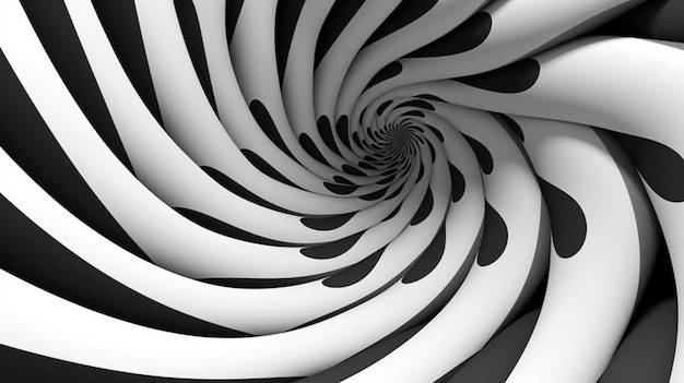 Spirale grafica in bianco e nero AI generata