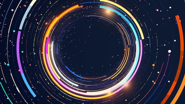 Spirale rossa e blu Cerchio orbita rotazione sfondo astratto con spazio per il testo