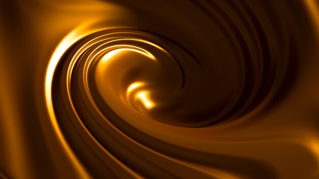 Spirale splash caramello 3d'illustrazione