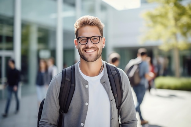 Spirito accademico Ritratto di una studentessa adolescente europea positiva Generative Ai